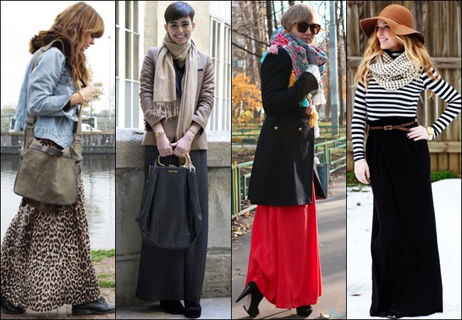 9 Cool Ways to Wear Maxi Skirts and Dresses This Winter