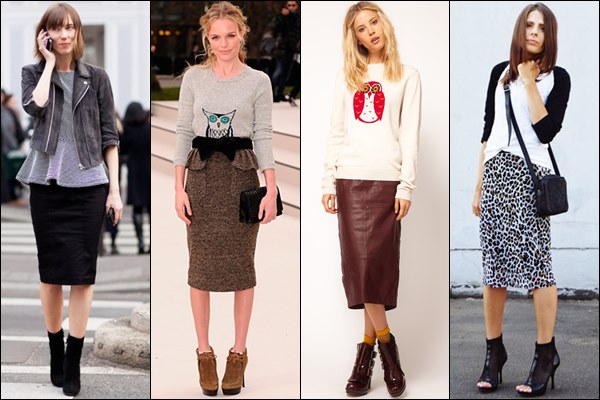 pencil skirt outfits with boots