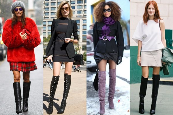 skinny fit knee high boots