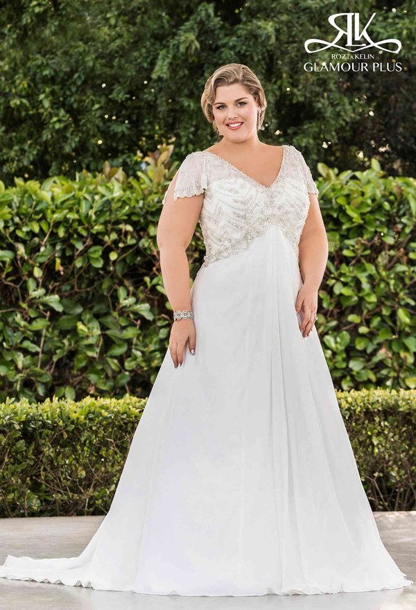 Plus-Size Split Sleeve Wedding Dress