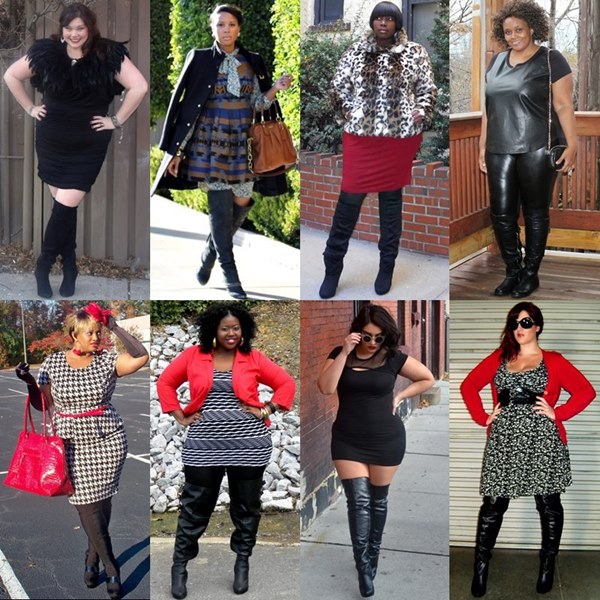 plus size thigh high boots outfit